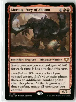 Moraug, Fury of Akoum 89 NM MTG Commander: Edge of Eternities Magic - Image 1