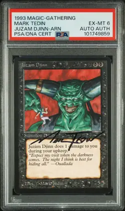 1993 MTG ARABIAN NIGHTS JUZAM DJINN PSA 6 DNA AUTO AUTHENTIC - Image 1