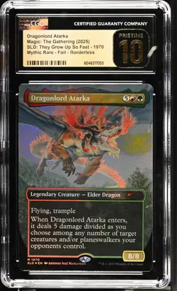 DRAGONLORD ATARKA Secret Lair Foil CGC 10 Pristine MTG [Nostalgium] - Image 1