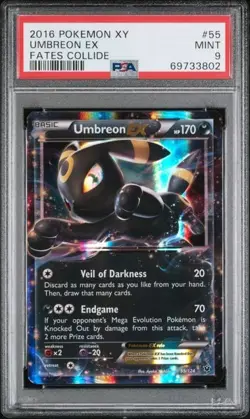 2016 POKEMON XY FATES COLLIDE #55 UMBREON EX PSA 9 - Image 1