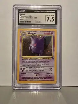 Pokemon TCG Gengar Fossil Unlimited Holo Rare Cgc 7.5 5/62 - Image 1