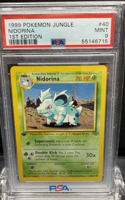 1999 POKEMON JUNGLE NIDORINA 1ST EDITION #40 PSA 9 - Image 1