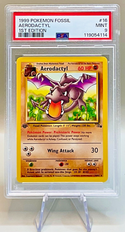 Pokemon 1st EDITION Aerodactyl #16/62 Non-Holo Rare - 1999 Fossil Set - PSA 9! - Image 1