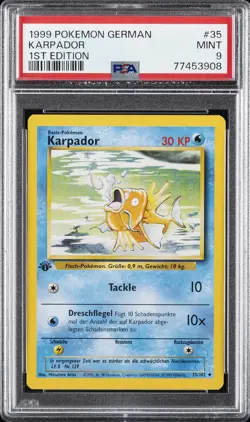 1999 POKEMON GERMAN 1ST ED #35 KARPADOR PSA 9 - Image 1