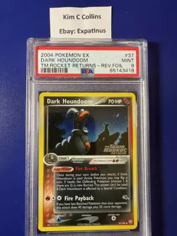 Pokemon TCG Dark Houndoom #37 PSA 9 EX Team Rocket Returns Stamped Reverse Holo - Image 1