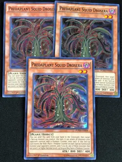 YUGIOH PREDAPLANT SQUID DROSERA FUEN-EN008 1ST SUPER X3 (NM) - Image 1