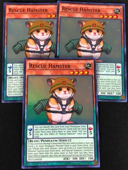 YUGIOH RESCUE HAMSTER PEVO-EN028 1ST SUPER X3 (NM) - Image 1