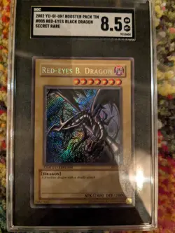 YU-GI-OH RED-EYES BLACK DRAGON BPT-005 SECRET RARE SGC GRADE 8.5 NM/MT+ - Image 1