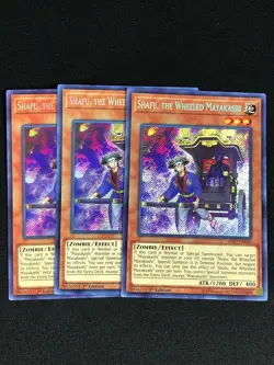 YUGIOH SHAFU, THE WHEELED MAYAKASHI HISU-EN030 1ST SECRET X3 - Image 1