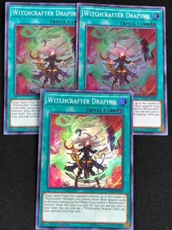 YUGIOH WITCHCRAFTER DRAPING INCH-EN023 1ST SUPER X3 NM - Image 1