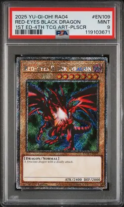 2025 YU-GI-OH! RA04-QUARTER CENTURY STAMPEDE #EN109 RED-EYES BLACK DRAGON PSA 9 - Image 1