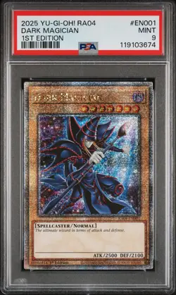 2025 YU-GI-OH! RA04-QUARTER CENTURY STAMPEDE 1ST ED #EN001 DARK MAGICIAN PSA 9 - Image 1