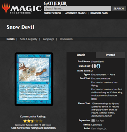 1995 MTG Magic the Gathering Ice Age Snow Devil Blue Vintage Card WOTC - Image 3