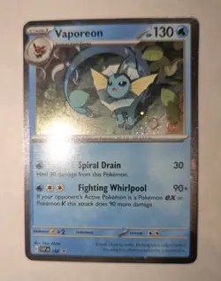 Vaporeon SVP 168 Black Star Promo TCG Pokemon Card Double Swirl Cosmos Holo - Image 1