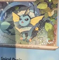 Vaporeon SVP 168 Black Star Promo TCG Pokemon Card Double Swirl Cosmos Holo - Image 4
