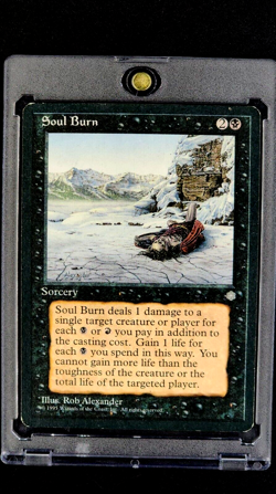 1995 MTG Magic the Gathering Ice Age Soul Burn Vintage Black Card WOTC - Image 1