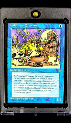 1995 MTG Magic the Gathering Ice Age Balduvian Shaman Blue Vintage Card WOTC - Image 1