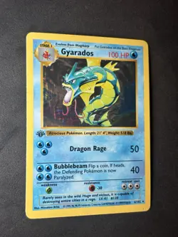 Pokemon Card - Gyarados Base Set 1st Edition Shadowless 6/102 Holo Rare MP - Image 2