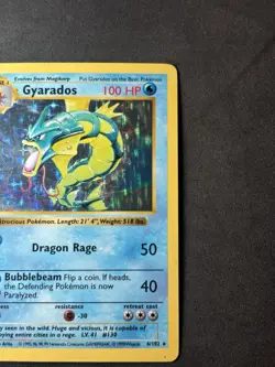 Pokemon Card - Gyarados Base Set 1st Edition Shadowless 6/102 Holo Rare MP - Image 5