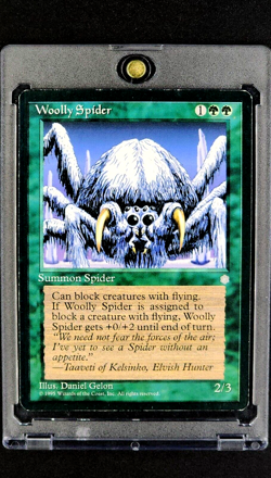 1995 MTG Magic the Gathering Ice Age Woolly Spider Green Magic Card - Image 1