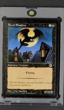 1997 MTG Magic The Gathering Portal #93 Feral Shadow Vintage Black Card WOTC - Image 1