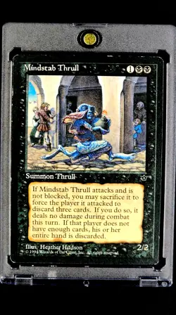 1994 MTG Magic The Gathering Fallen Empires Mindstab Thrull Black Vintage Card - Image 1