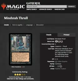 1994 MTG Magic The Gathering Fallen Empires Mindstab Thrull Black Vintage Card - Image 3