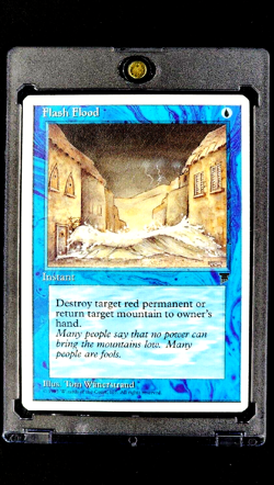 1995 MtG Magic The Gathering Chronicles Flash Flood Blue WOTC Vintage Card - Image 1