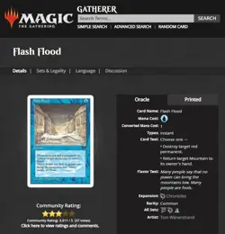 1995 MtG Magic The Gathering Chronicles Flash Flood Blue WOTC Vintage Card - Image 3