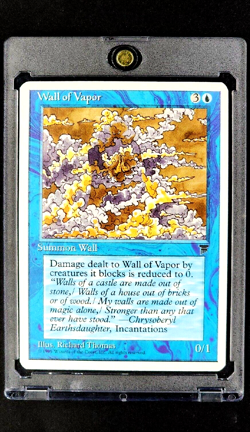 1995 MtG Magic The Gathering Chronicles Wall of Vapor Blue WOTC Vintage Card - Image 1