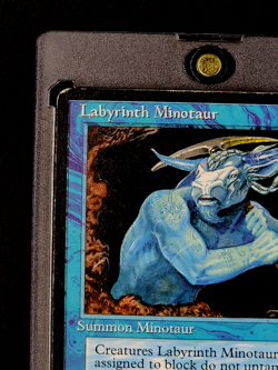 1995 MTG Magic The Gathering Homelands Labyrinth Minotaur Vintage Blue Card - Image 4