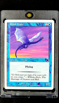 1999 MTG Magic the Gathering Starter 1999 #61 Wind Drake Blue Card WOTC - Image 1