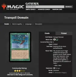 1996 MTG Magic The Gathering Mirage Tranquil Domain Vintage Card *Only Printing* - Image 3