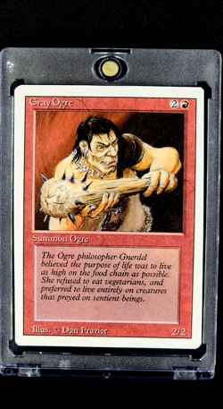 1994 MTG Magic The Gathering Revised Gray Ogre Red Vintage Card WOTC - Image 1