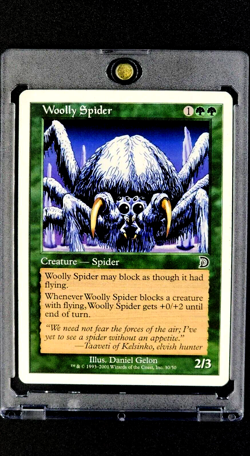 2001 MTG Magic the Gathering Deckmasters Woolly Spider Green Magic Card - Image 1