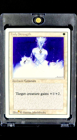 1994 MTG Magic The Gathering Revised Holy Strength White Vintage Magic Card NM - Image 1