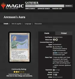 1995 MTG Magic the Gathering Ice Age #3 Arenson's Aura White Vintage Card WOTC - Image 3