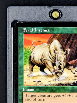 1997 MTG Magic The Gathering Visions Feral Instinct Vintage Green Magic Card NM - Image 4