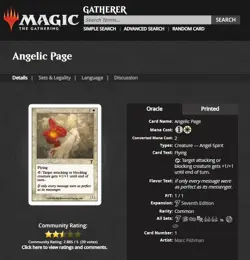 2001 MTG Magic The Gathering Core 7th Edition #1 Angelic Page White Card NM - Image 3