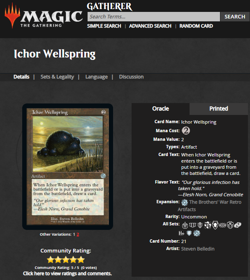 2022 MtG Magic the Gathering BRO Brothers' War Retro Foil #21 Ichor Wellspring - Image 3