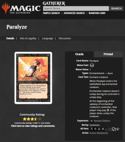 1994 MtG Magic the Gathering Revised Paralyze PSA 9 Mint *Only 9 Graded Higher* - Image 4