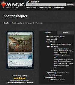 2022 MtG Magic the Gathering BRO The Brother's War Foil #80 Spotter Thopter WOTC - Image 3