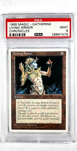 1995 MTG Magic the Gathering Chronicles Living Armor PSA 9 Only 6 Graded Higher - Image 1