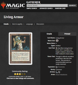 1995 MTG Magic the Gathering Chronicles Living Armor PSA 9 Only 6 Graded Higher - Image 4