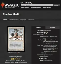 1994 MTG Magic The Gathering Fallen Empires Combat Medic Anson Maddocks Vintage - Image 3