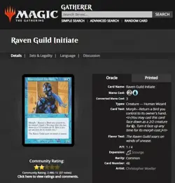 2003 MTG Magic The Gathering Scourge #46 Raven Guild Initiate *Only Printing* - Image 3
