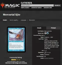 2003 MTG Magic The Gathering Scourge #39 Mercurial Kite Blue *Only Printing* - Image 3