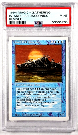 1994 MtG Magic the Gathering Revised Island FIsh Jasconius PSA 9 *Only 7 Higher* - Image 1