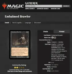 2003 MTG Magic The Gathering Legions #69 Embalmed Brawler Black *Only Printing* - Image 3