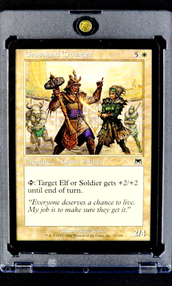 2002 MTG Magic the Gathering Onslaught #32 Grassland Crusader *Only Printing* - Image 1